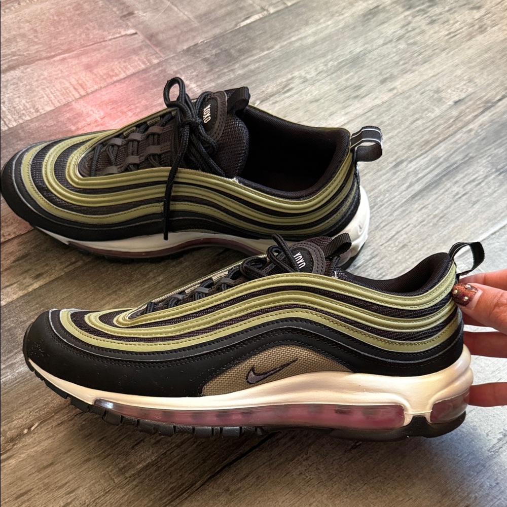 Nike Air Max Olive, Pink and Black Sneakers